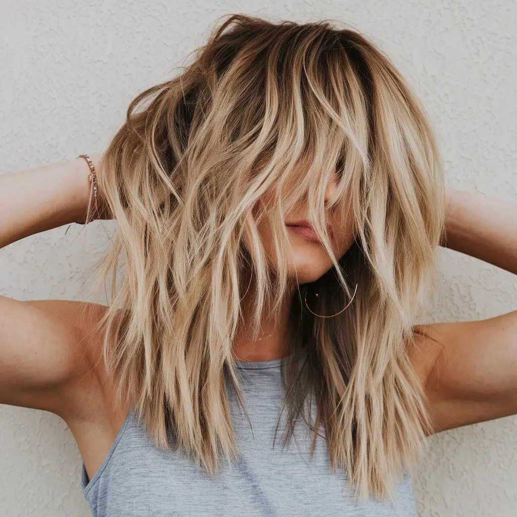 Sun-Kissed Blonde Long Shag
