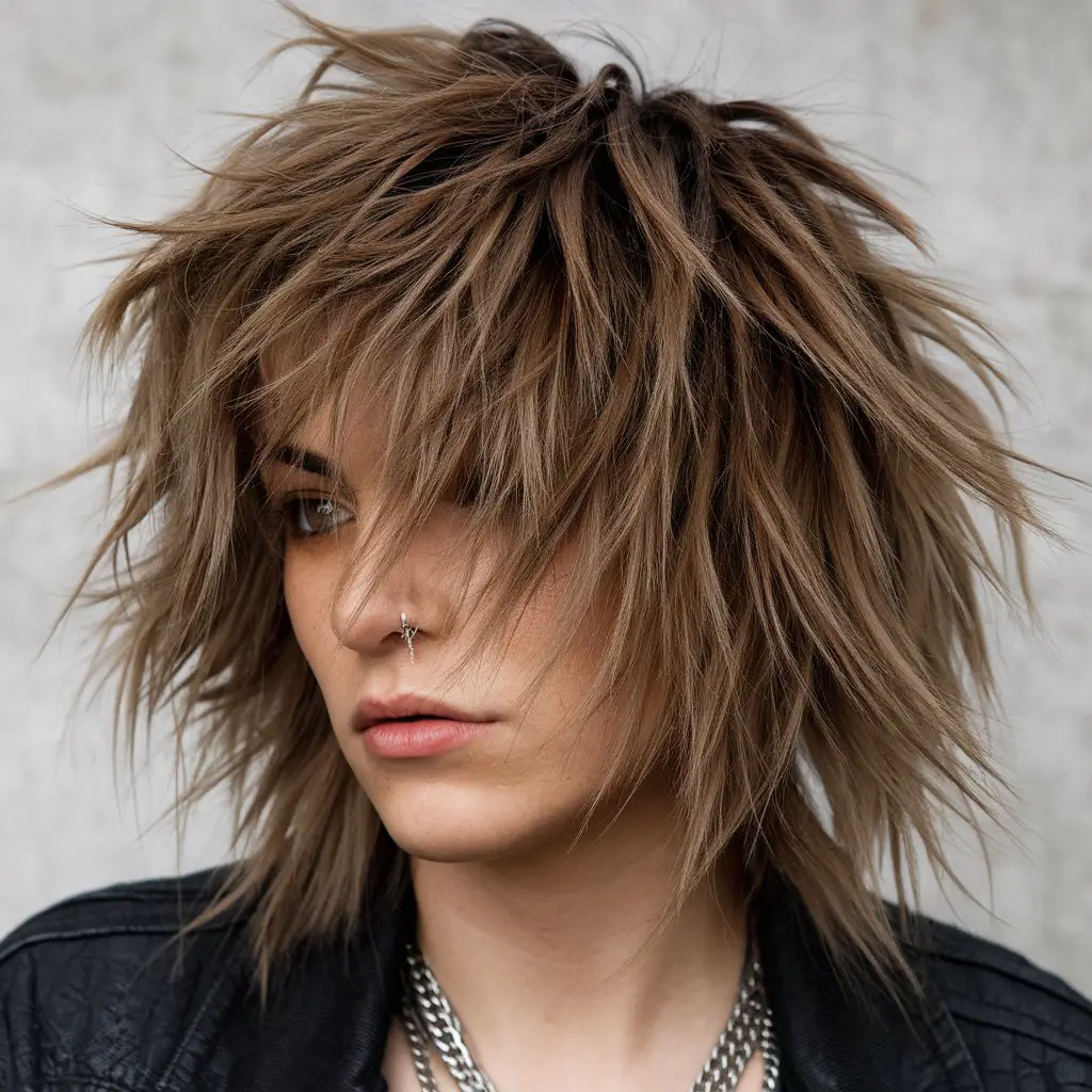 Textured Curly Wolf Cut