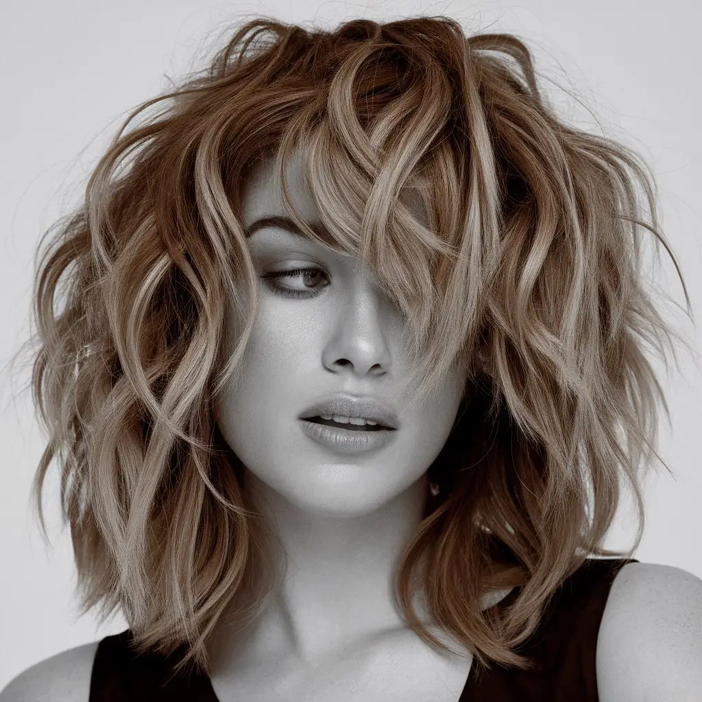 Textured Twisty Curly Shag with Volume