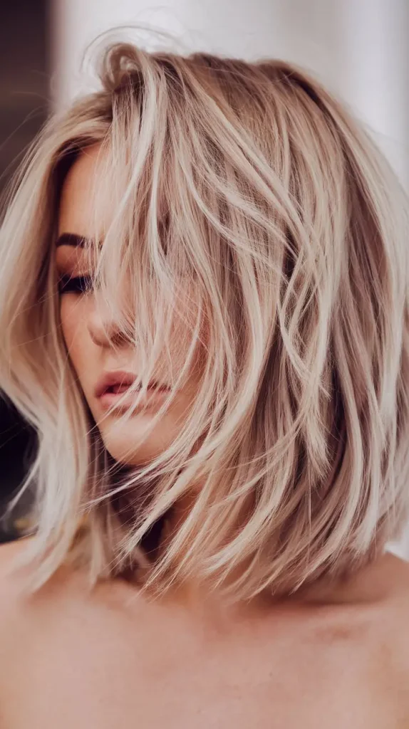 Tousled Bob with Wispy Layers – Soft & Romantic