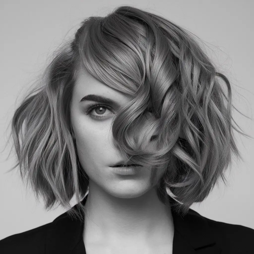 Twisty Curly Shag with Asymmetrical Shape