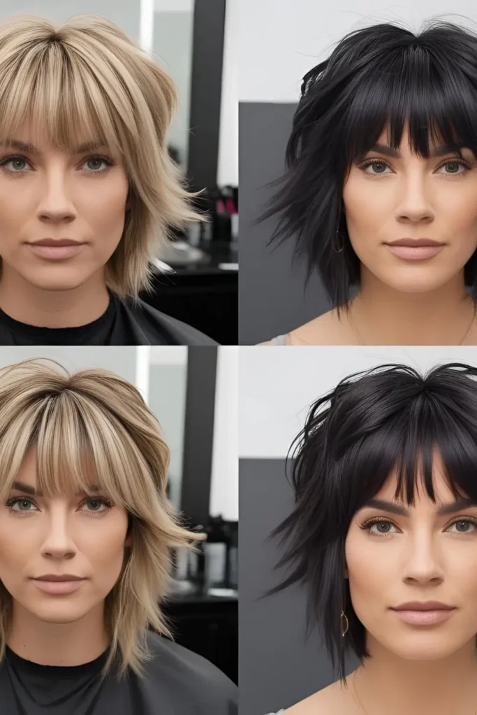 Wolf Cut with Curtain Bangs High Maintenance Styling