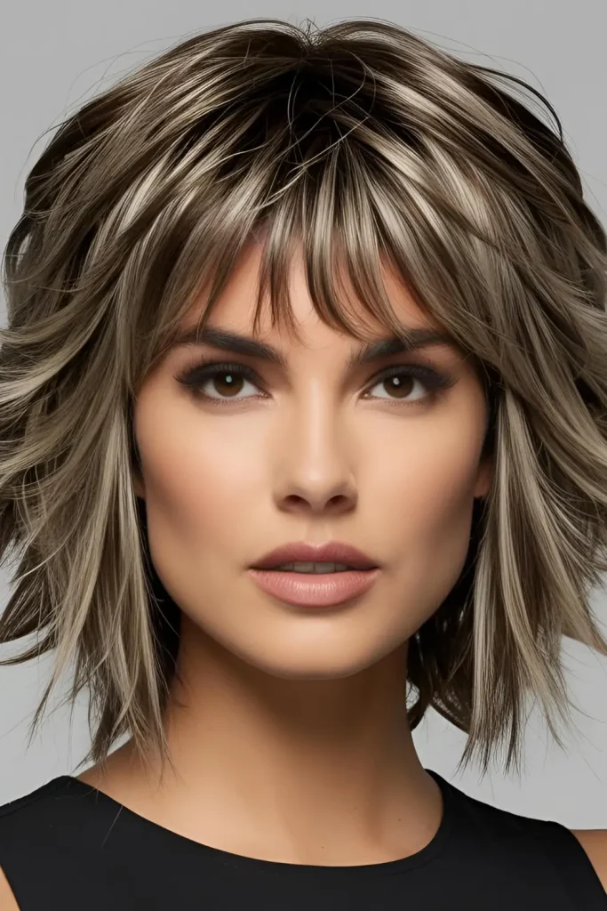 Wolf Cut with Curtain Bangs