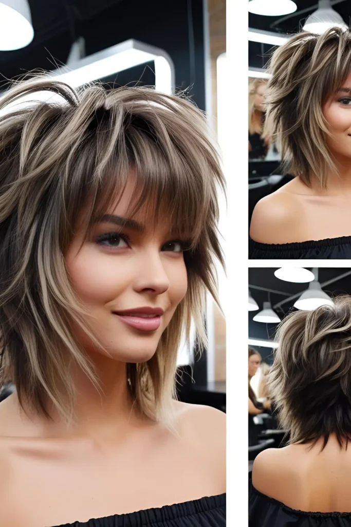 shaggy-wolf-cut-with-bangs     May Not Suit Fine or Thin Hair