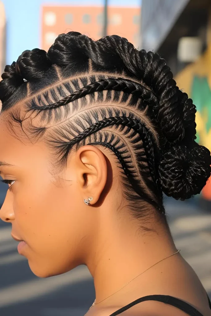 swirl-cornrows     Limited Styling Options