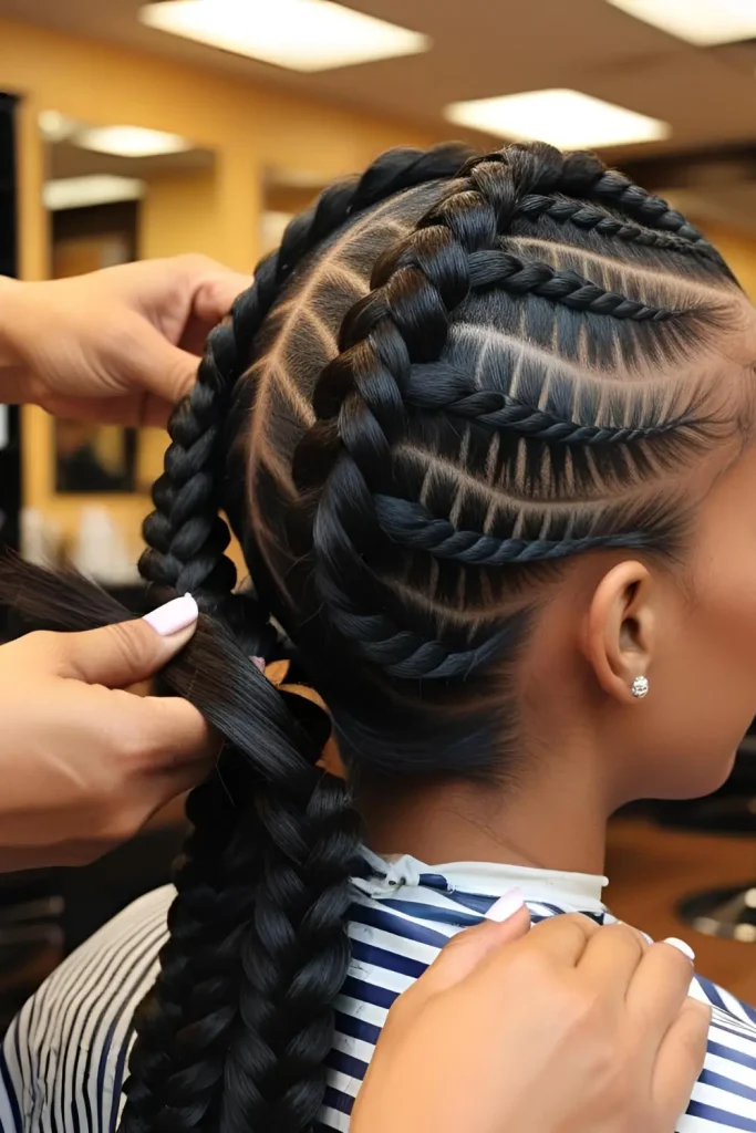  swirl-cornrows     Time-Consuming Process