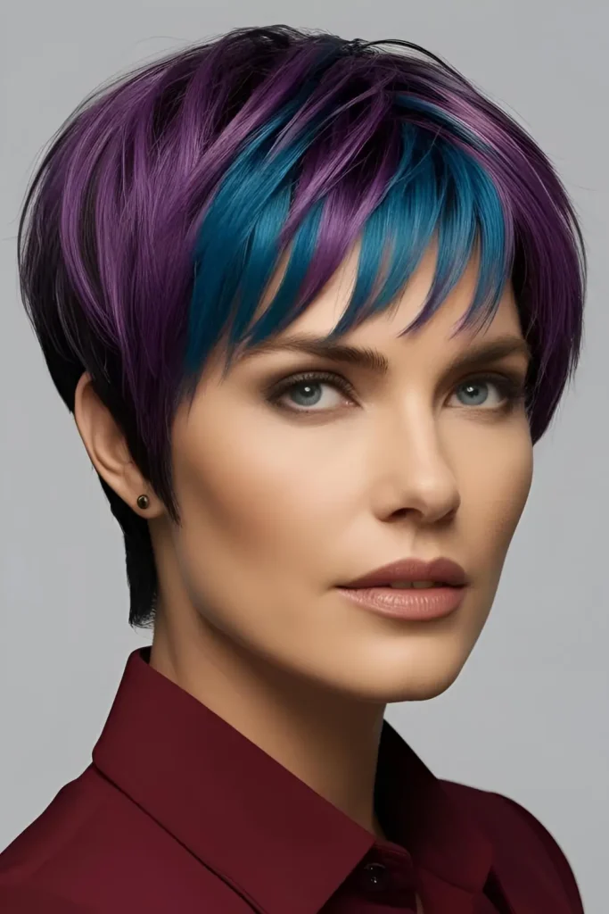 wolf-cut-with-colored-bangs Difficult to Style for Formal or Professional Environments