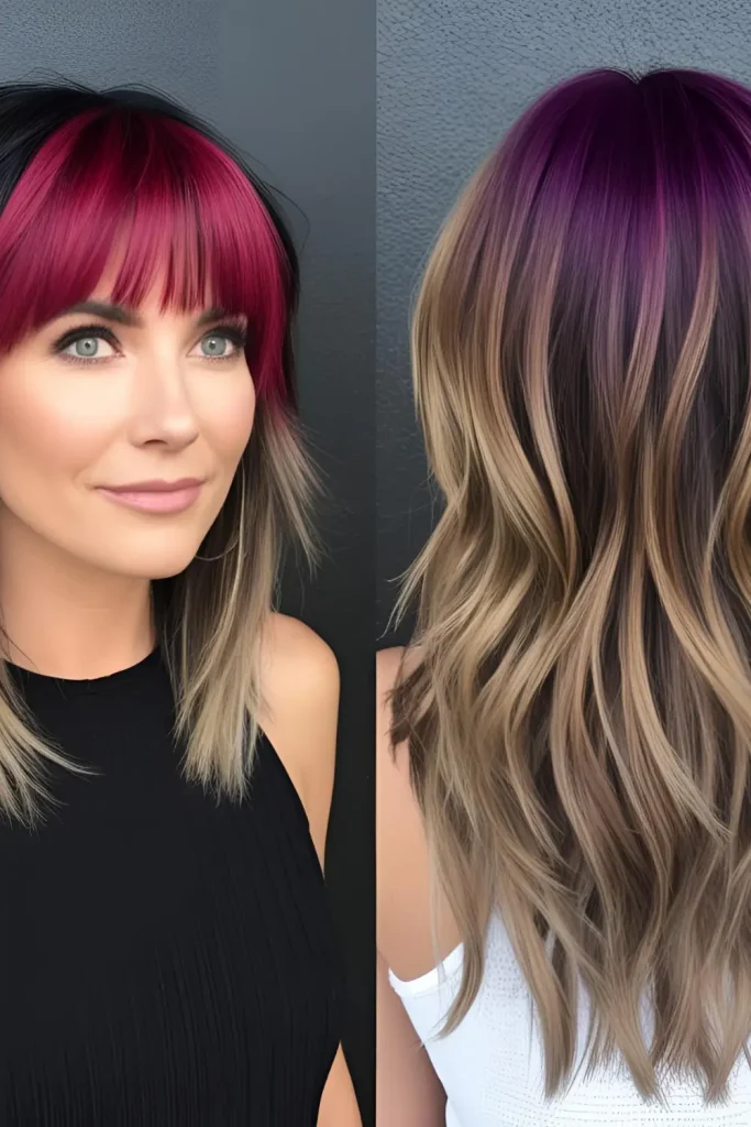 wolf-cut-with-colored-bangs High Maintenance for Both Color and Cut