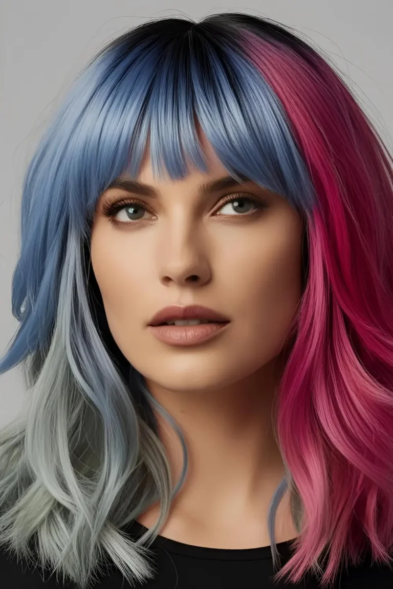24 Wolf Cuts with Colored Bangs Trend Might Not Be for Everyone