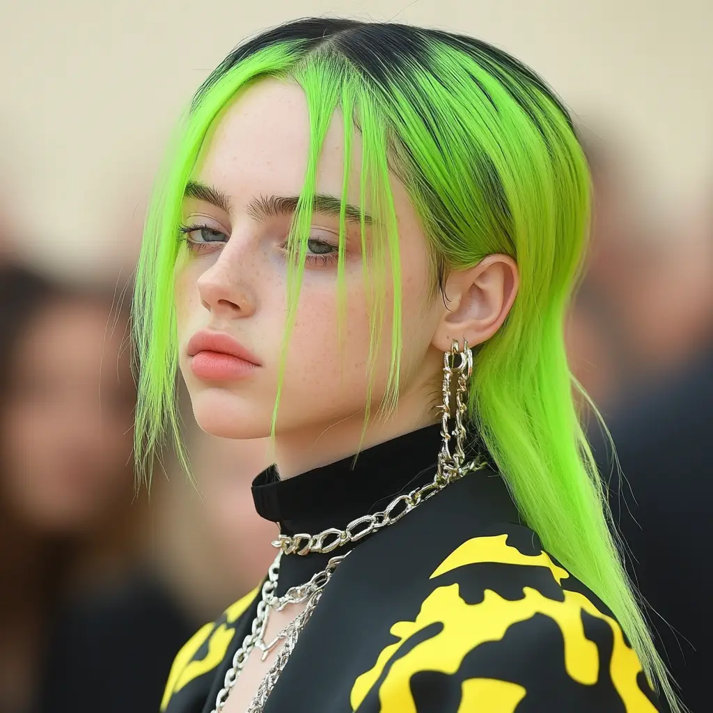 Billie Eilish’s Green and Black Split Dye