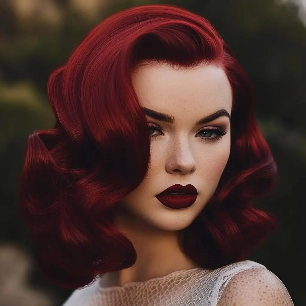 Burgundy Waves