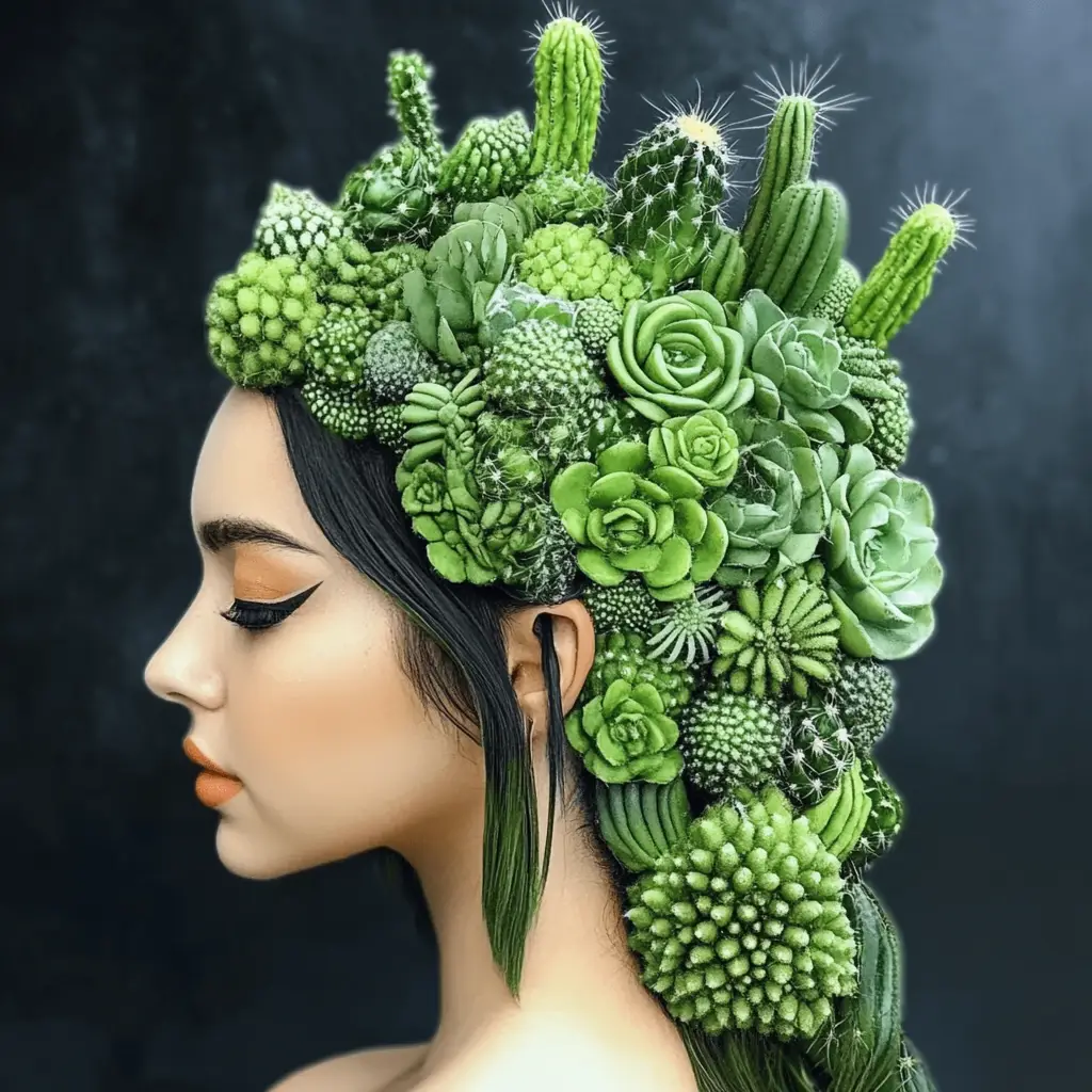 Cactus Garden Hair Art