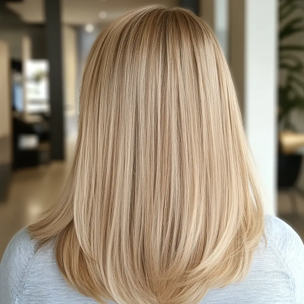 Champagne Blonde with Sleek Finish