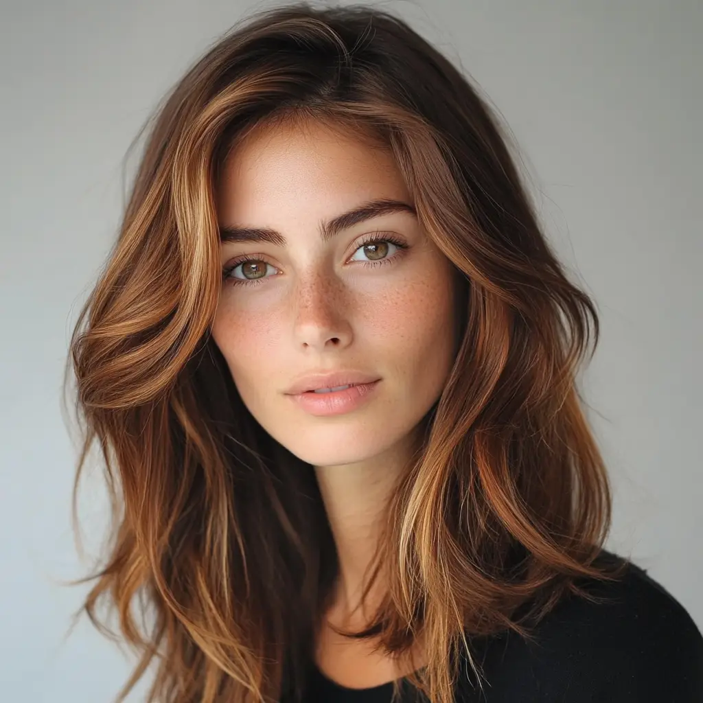 Chestnut Brown with Soft Caramel Veins