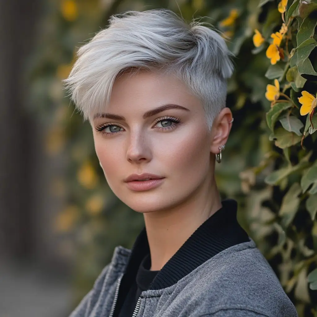 Icy silver undercut