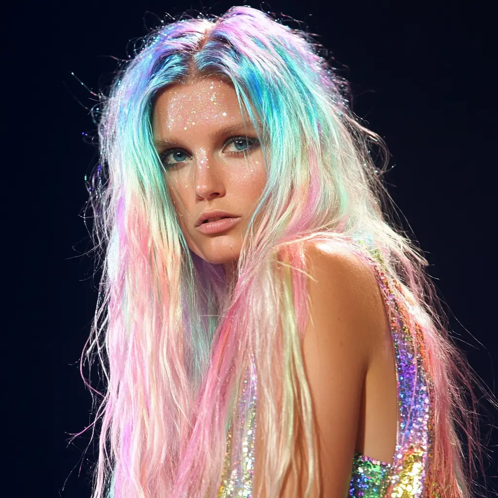 Ke$ha’s Glitter-Drenched Hair