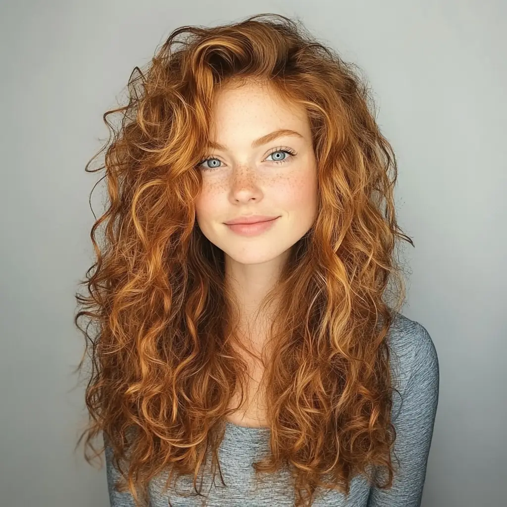  Long Layers with Carved Curls