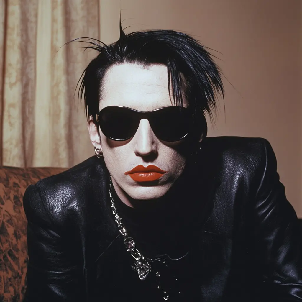 Marilyn Manson’s Jet-Black Helmet Hair