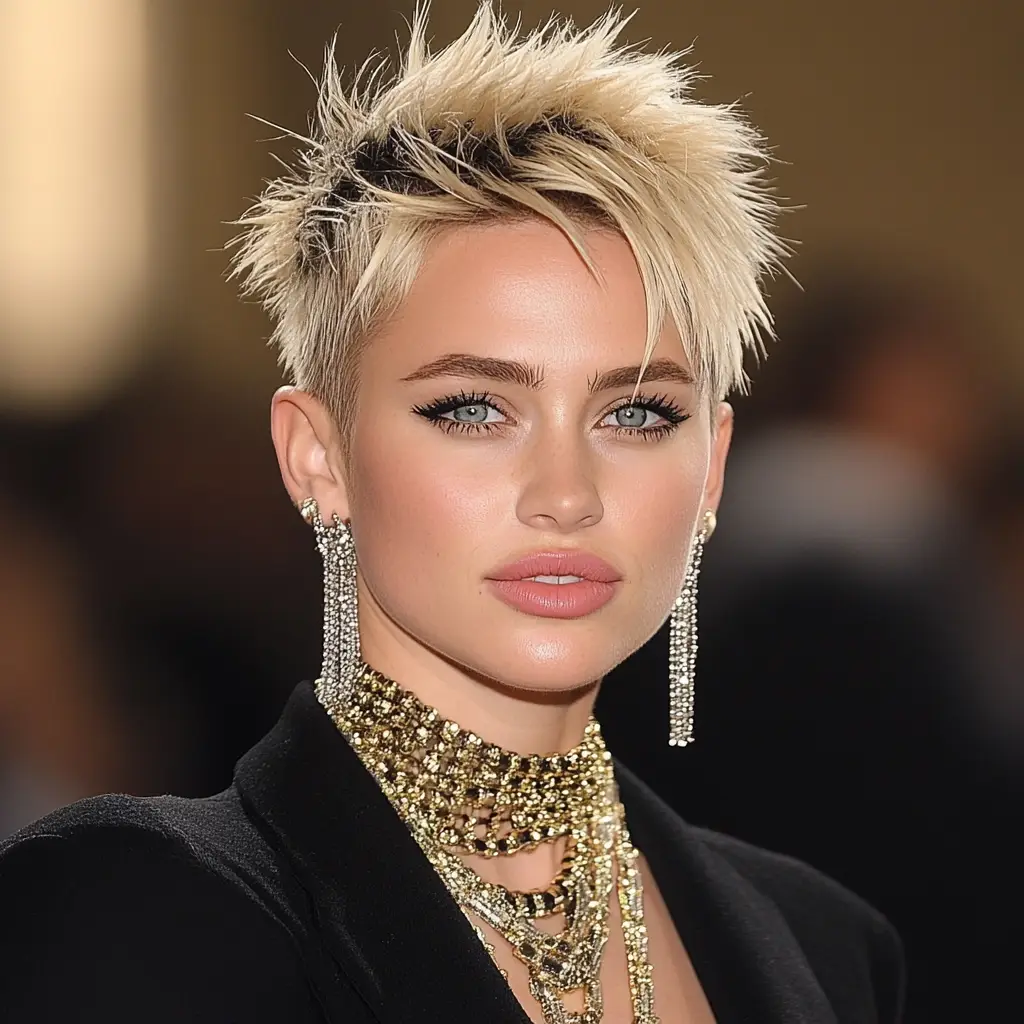 Miley Cyrus’s Spiky Blonde Crop