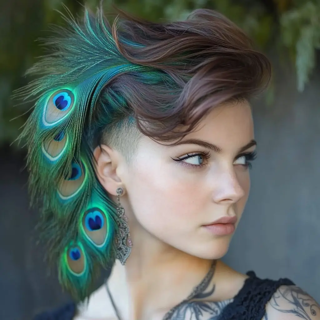 Peacock Feather Side Sweep