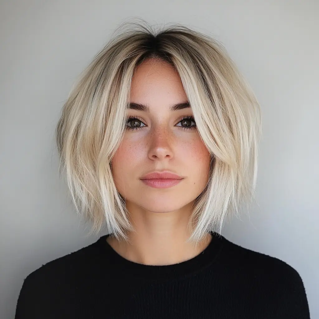 Platinum Balayage on Dark Roots