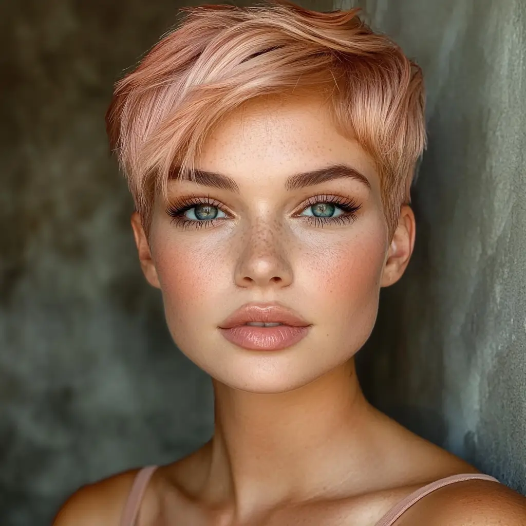 Rose gold pixie