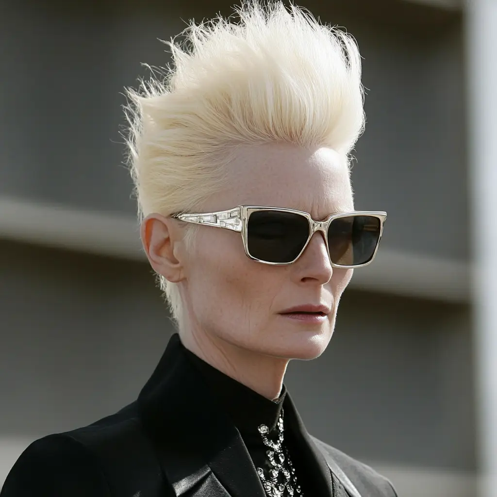 Tilda Swinton’s Ice Blonde Pompadour