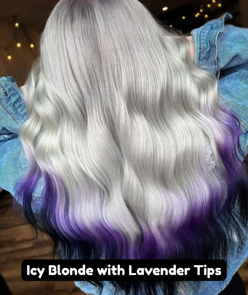 Icy Blonde with Lavender Tips