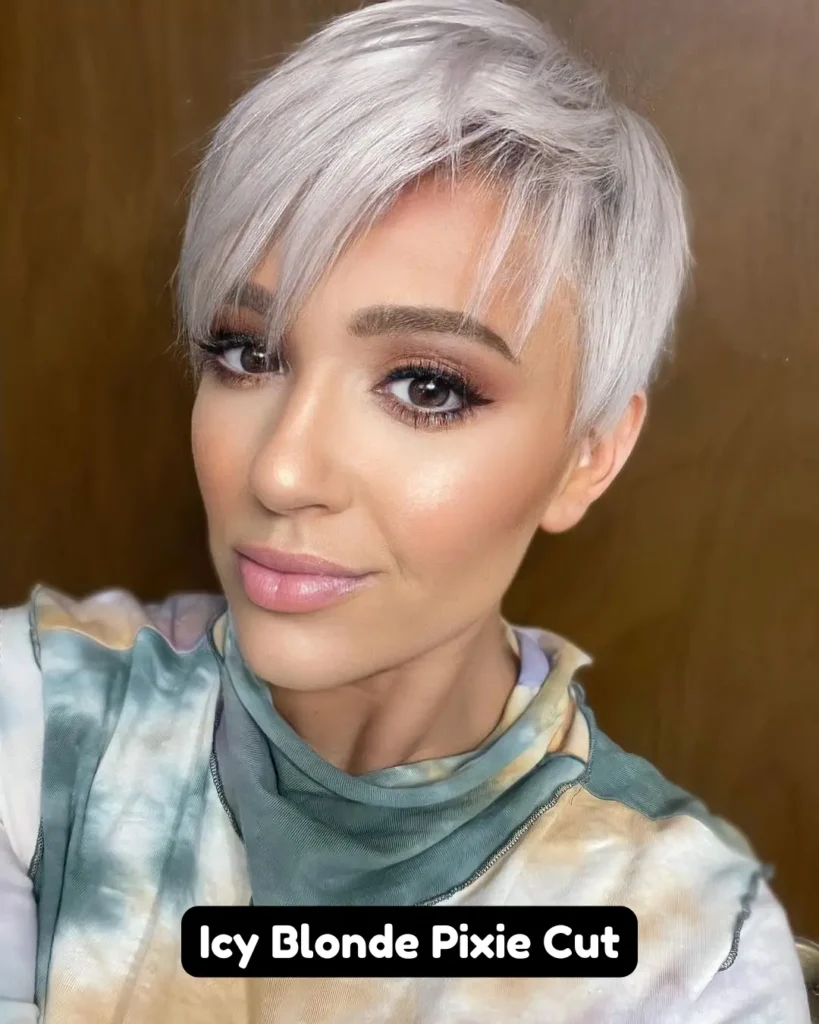 Icy Blonde Pixie Cut