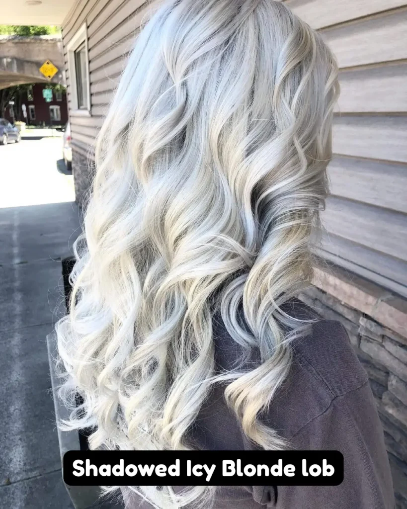Shadowed Icy Blonde Lob