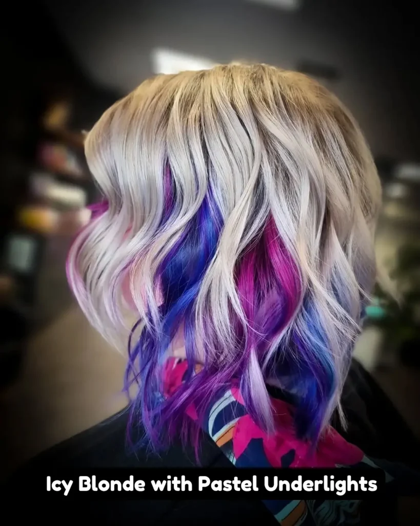 Icy Blonde with Pastel Underlights
