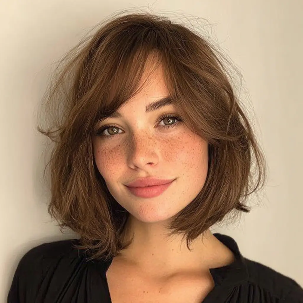 Angled Bob – Short Haircuts for Chubby Face