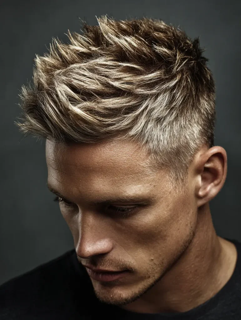 Blonde Highlights with Taper Fade