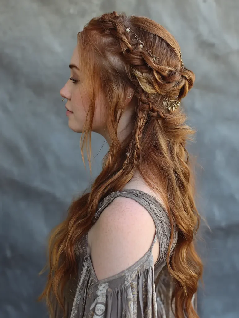 Braided Bangs with Textured Back