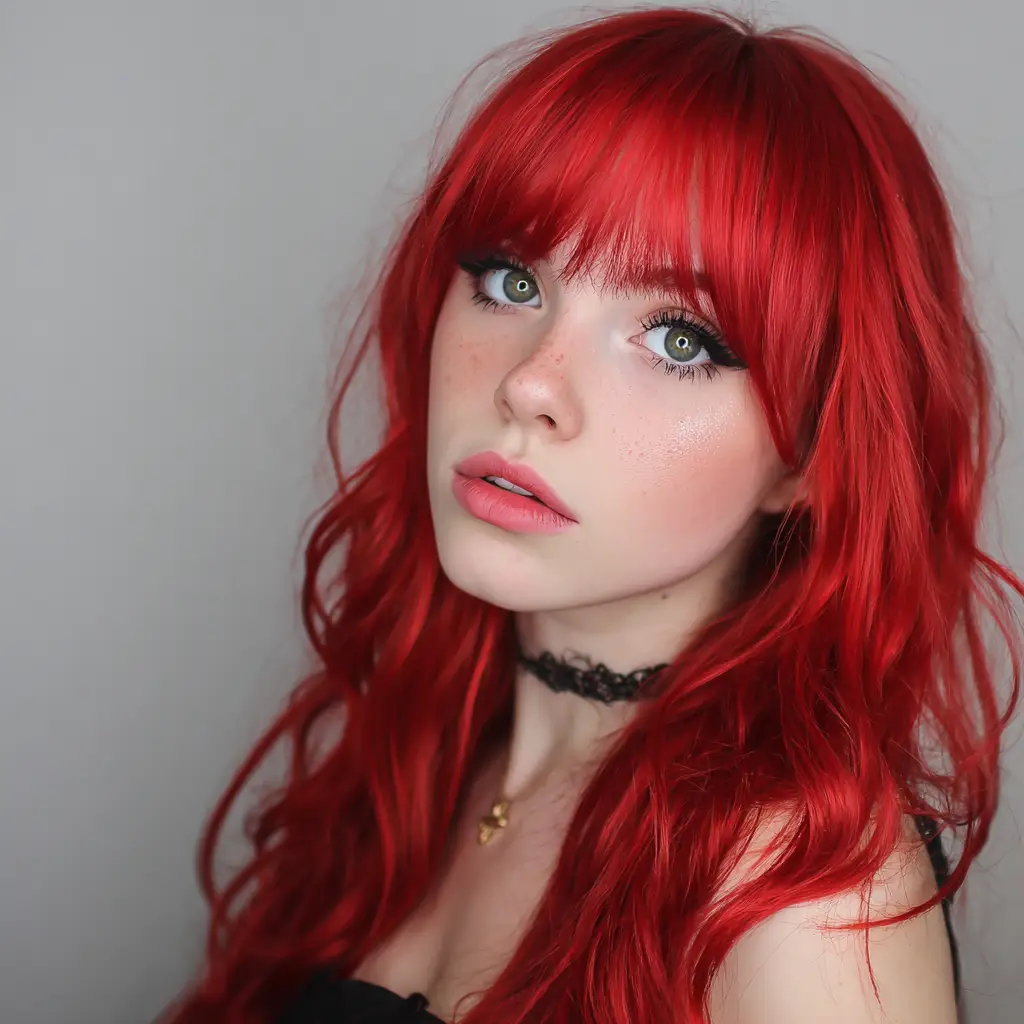Bright Red Lace Front Weave
