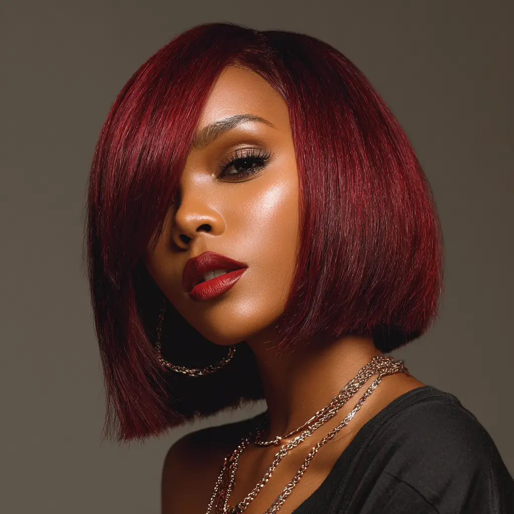 Burgundy Bob Weave