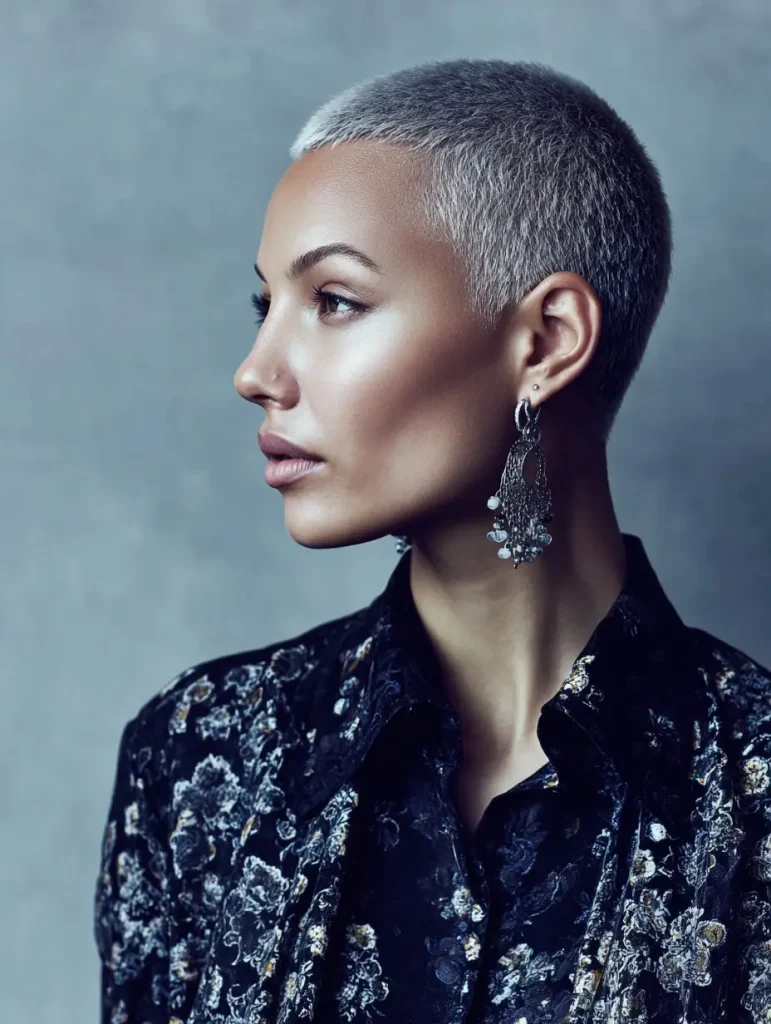 Buzz Cut with Ombre Effect