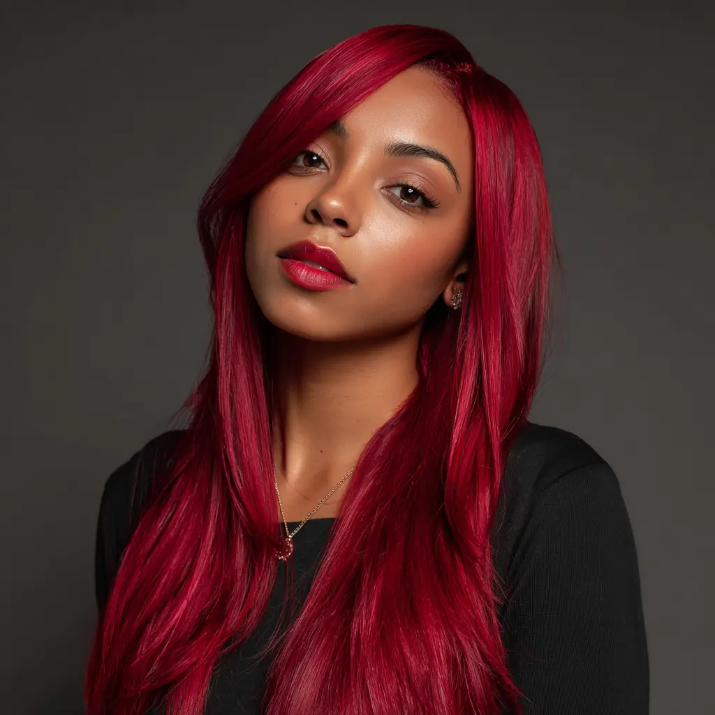 Cherry Red Straight Weave