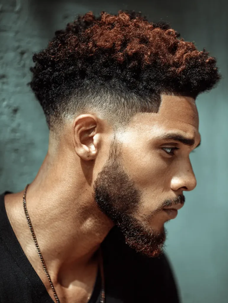 Colored Afro Fade