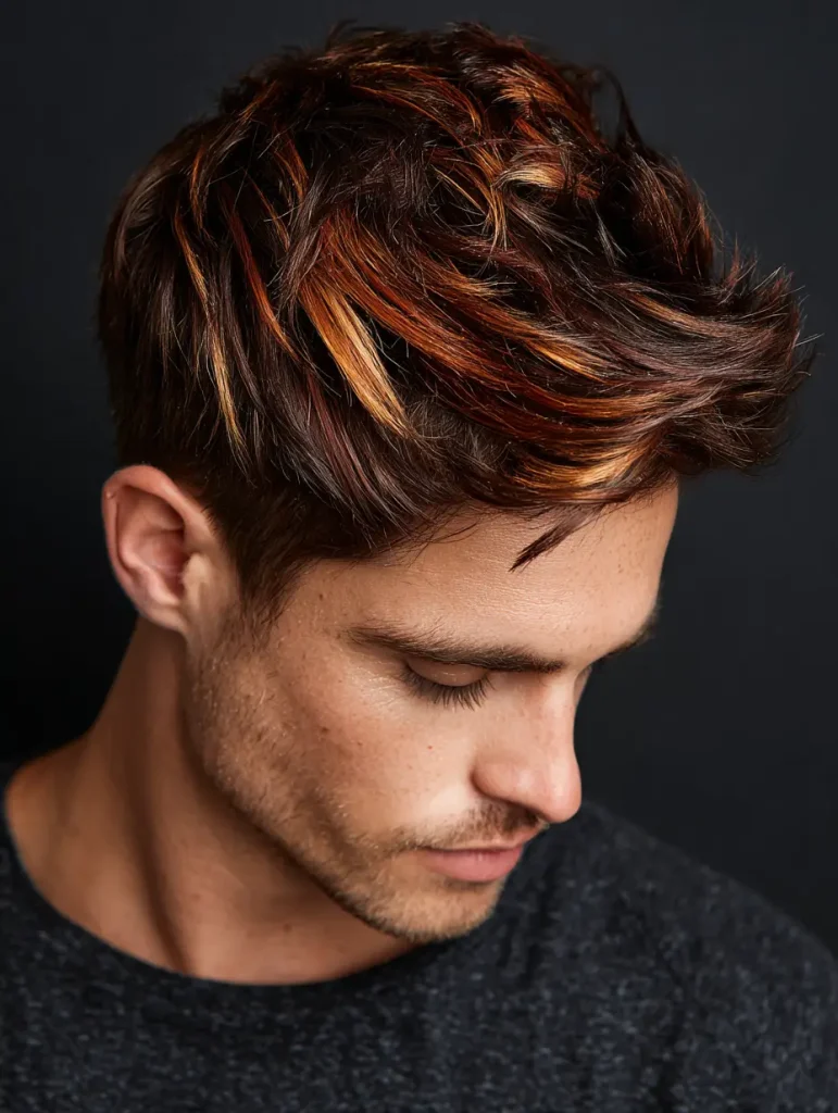 Copper Streaks on Dark Brunette