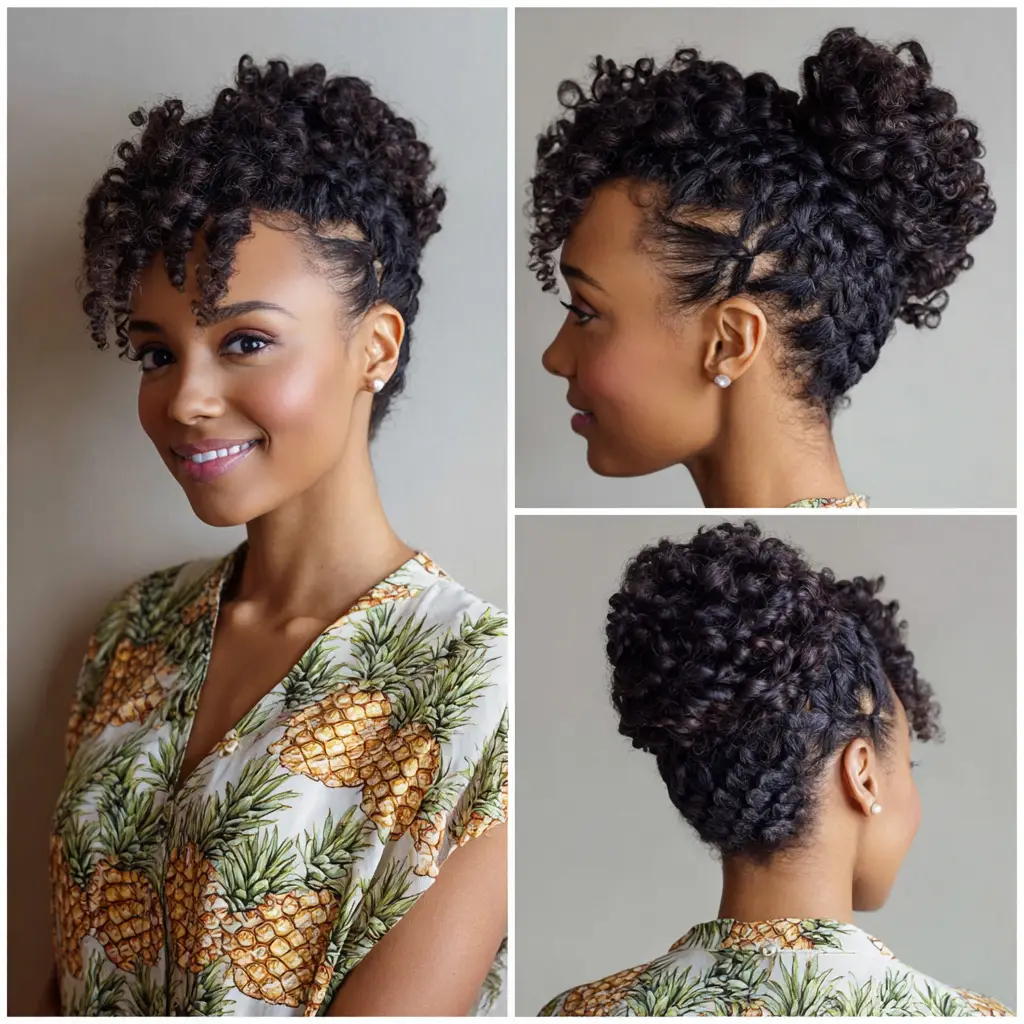 Curly Pineapple Updo