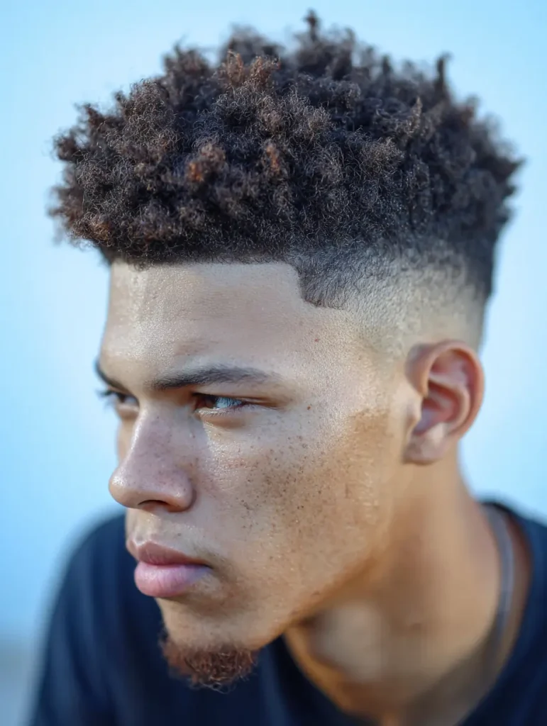 Curly Top Fade