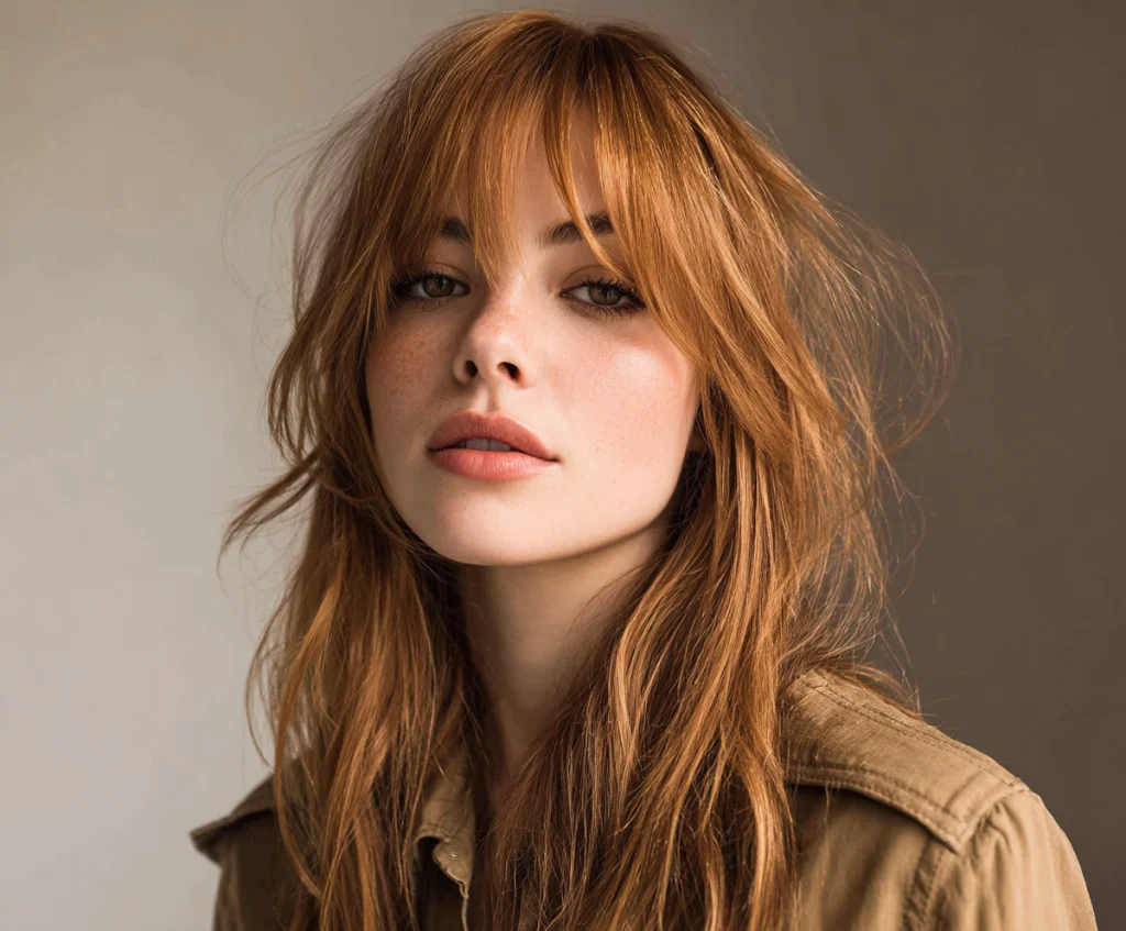 Flowy Curtain Bangs with Layers