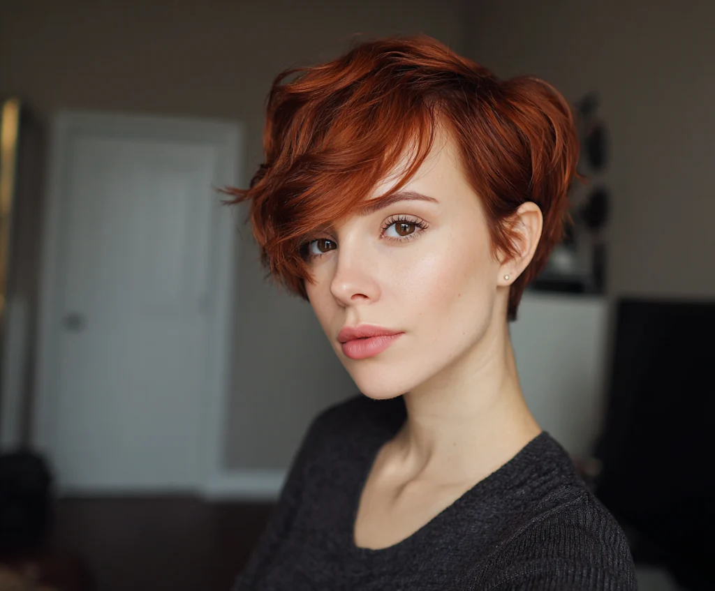 Flowy Pixie with Long Bangs