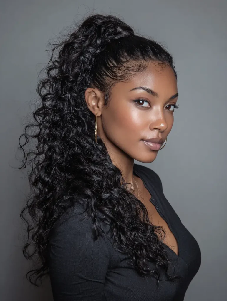 Half-Up Half-Down Deep Wave Style