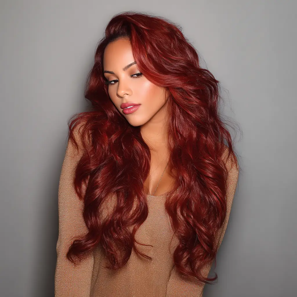 Long Red Body Wave Weave