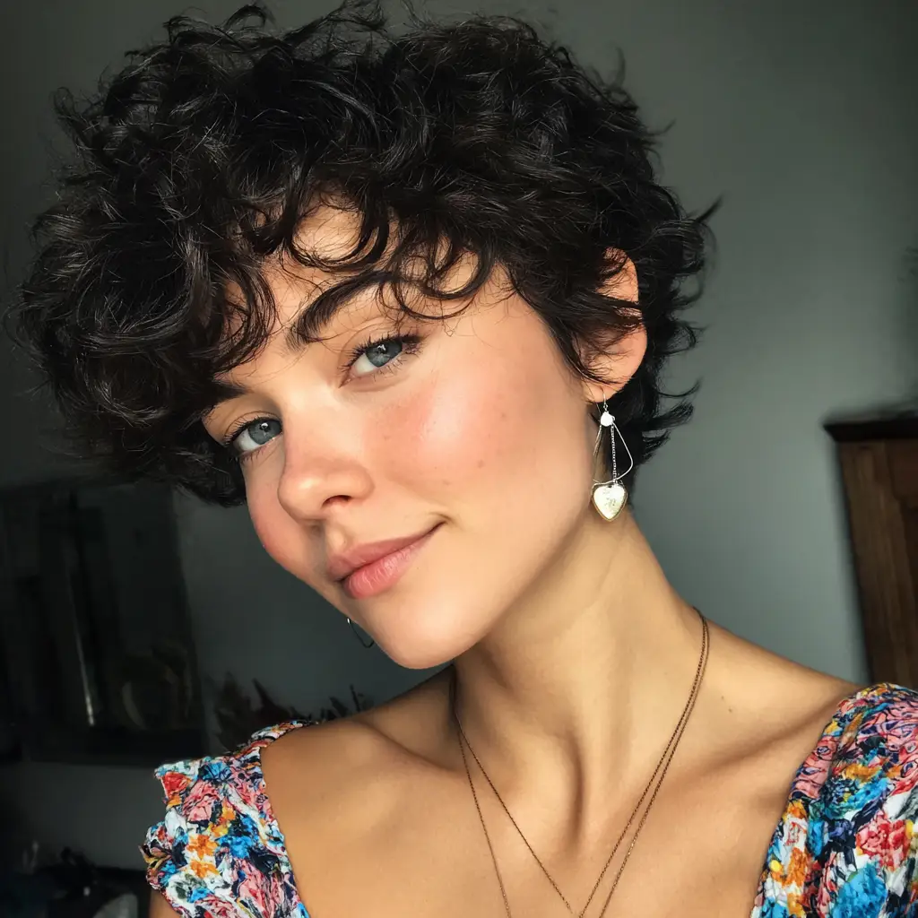 Messy Curly Pixie