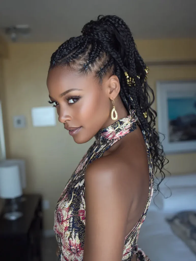 Micro Braided Ponytail