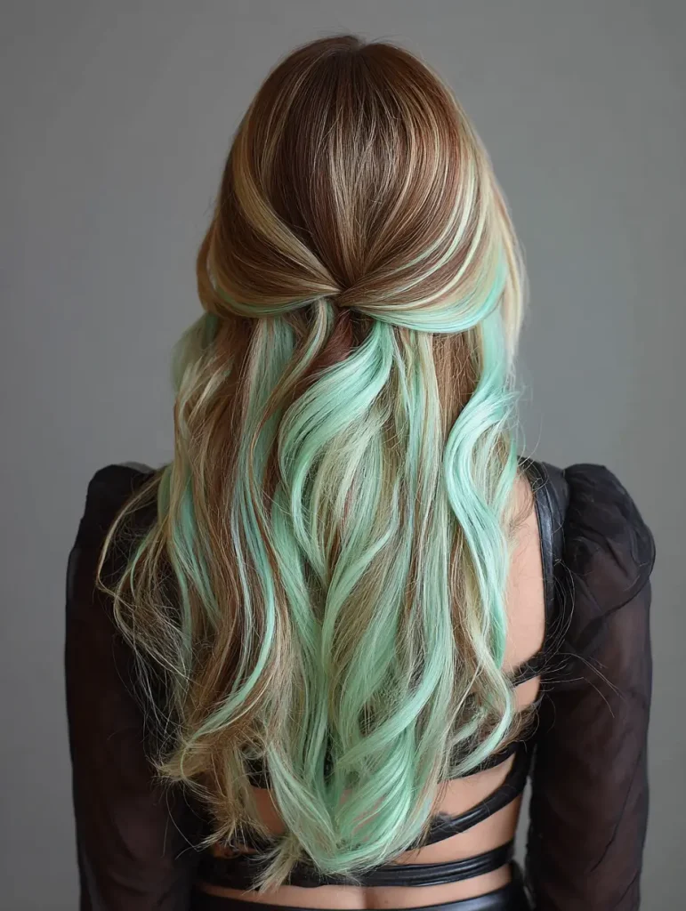 Mint Green on Brown