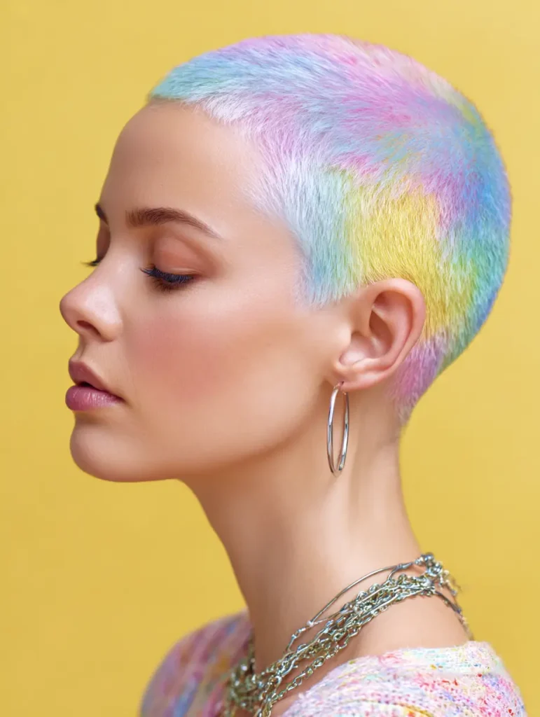 Pastel Colored Buzz Cut